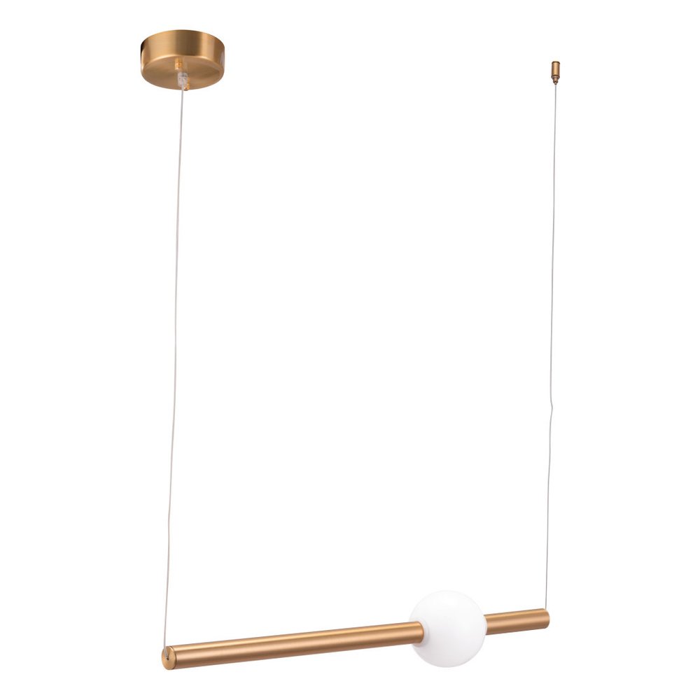 Gold And White Kitchen Island Metal LED Chandelier — view 6