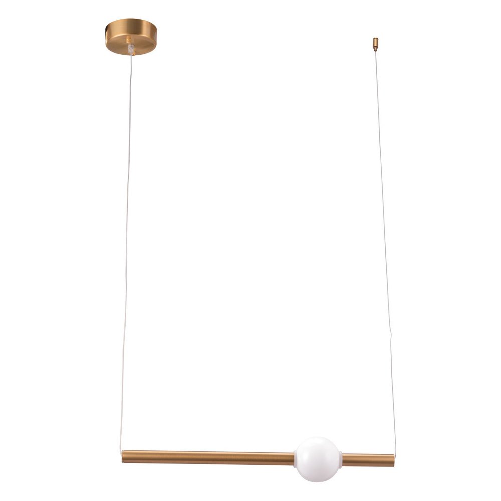 Gold And White Kitchen Island Metal LED Chandelier — view 7