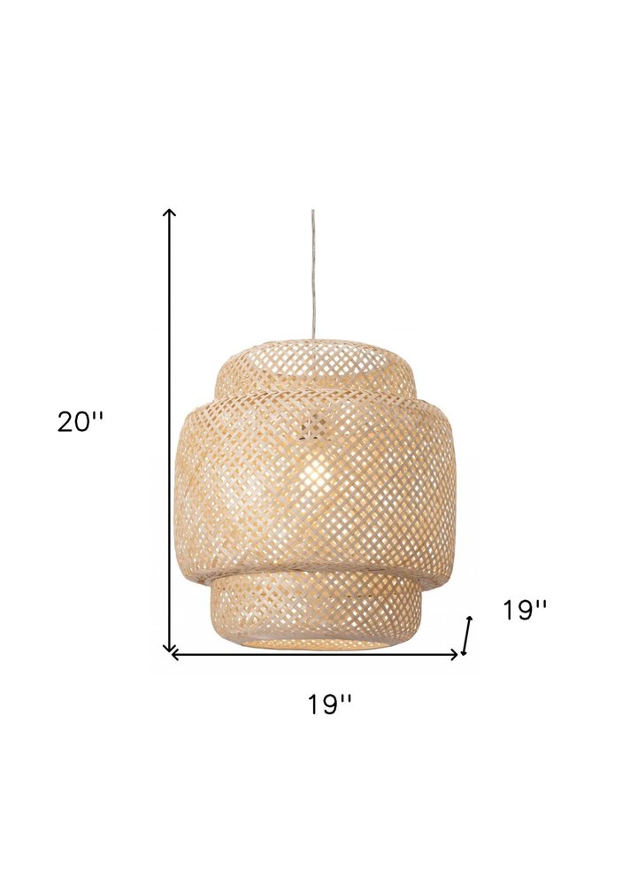 Natural Boho Weave Ceiling Lamp — view 1