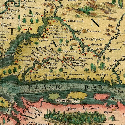 24" X 32" Map Of Virginia C1627 Vintage  Poster Wall Art HomeRoots