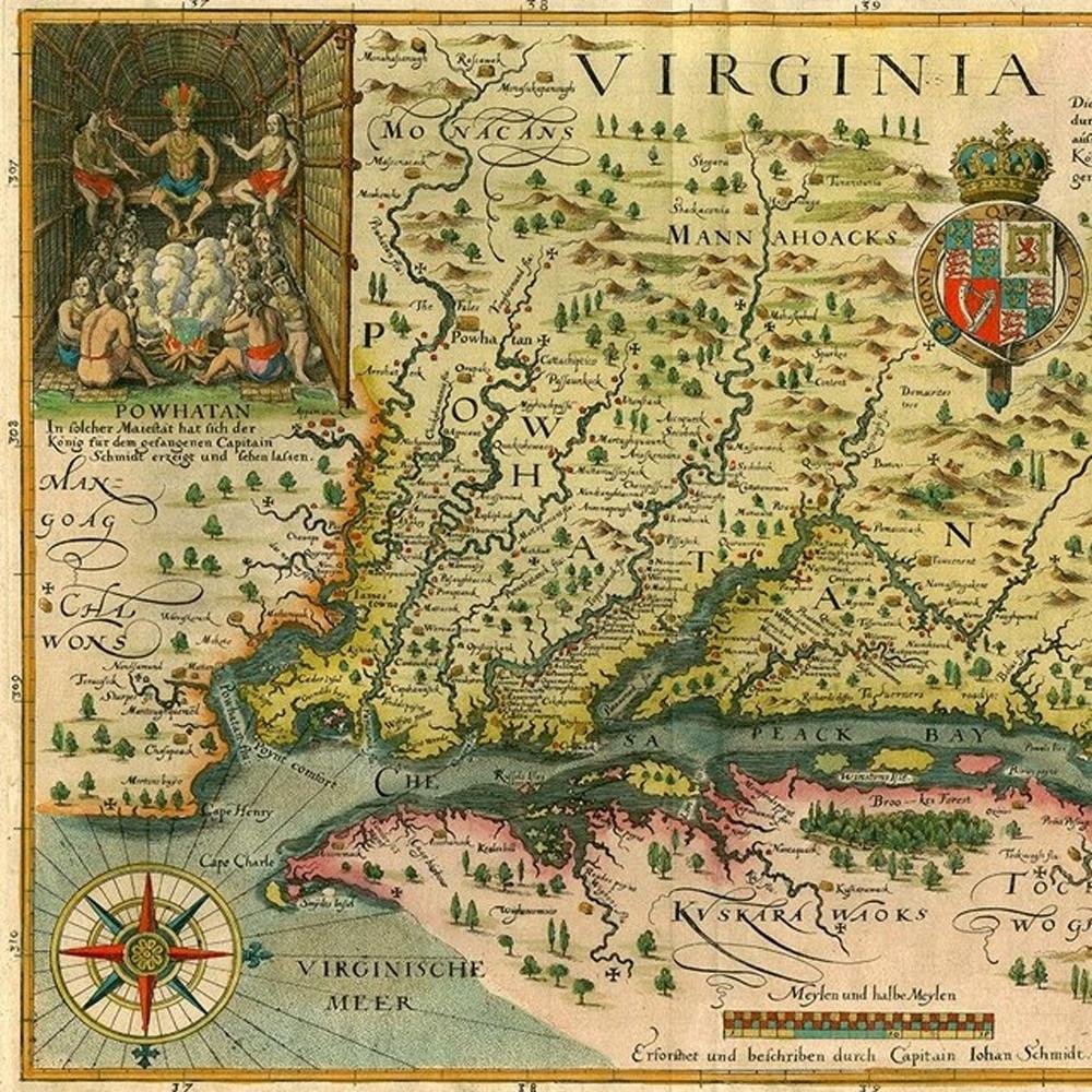24" X 32" Map Of Virginia C1627 Vintage  Poster Wall Art — view 8