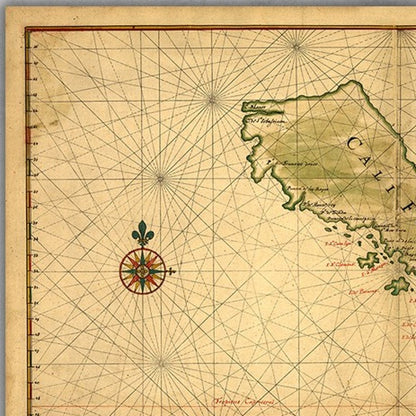 16" X 24" California As An Island C1650 Vintage Map Wall Art
