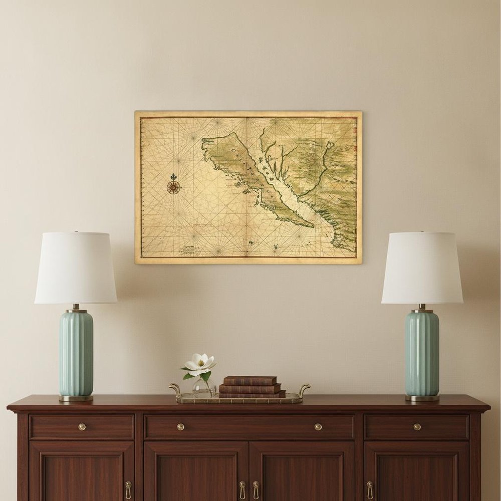16" X 24" California As An Island C1650 Vintage Map Wall Art — view 15