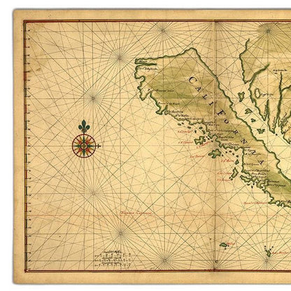 16" X 24" California As An Island C1650 Vintage Map Wall Art