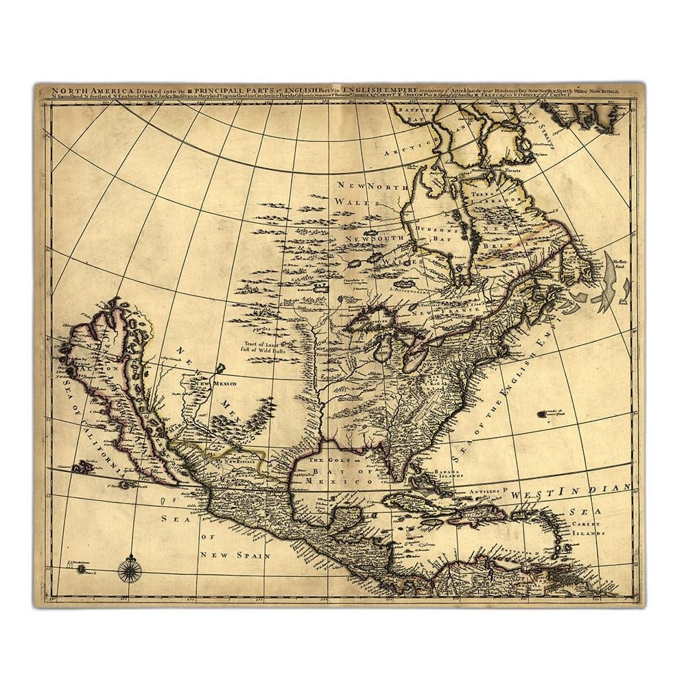 24" X 28" Map Of North America C1685 Vintage  Poster Wall Art — view 2