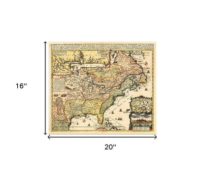 Vintage 1718 Map Of New France Unframed Print Wall Art HomeRoots