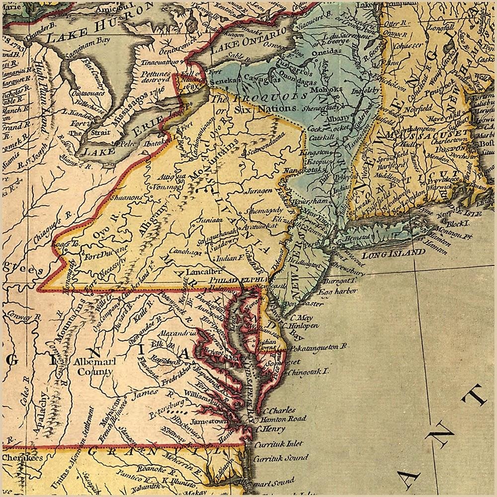 Vintage 1771 Map Of North America Unframed Print Wall Art HomeRoots