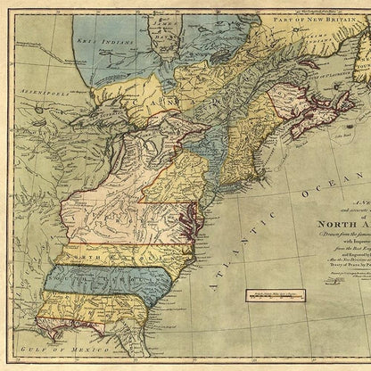 Vintage 1771 Map Of North America Unframed Print Wall Art HomeRoots