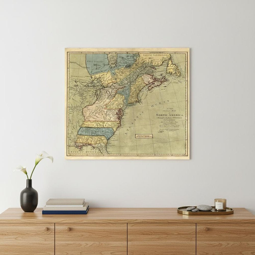 Vintage 1771 Map Of North America Unframed Print Wall Art — view 1