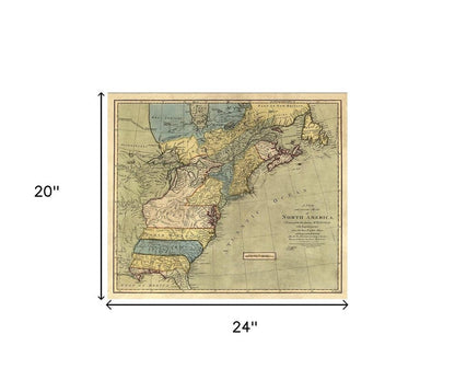 Vintage 1771 Map Of North America Unframed Print Wall Art HomeRoots