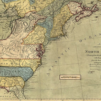 Vintage 1771 Map Of North America Unframed Print Wall Art HomeRoots