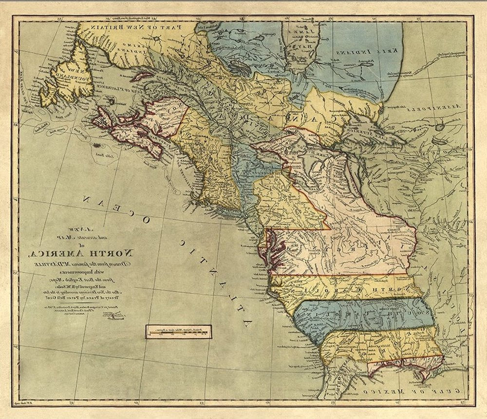 Vintage 1771 Map Of North America Unframed Print Wall Art — view 9
