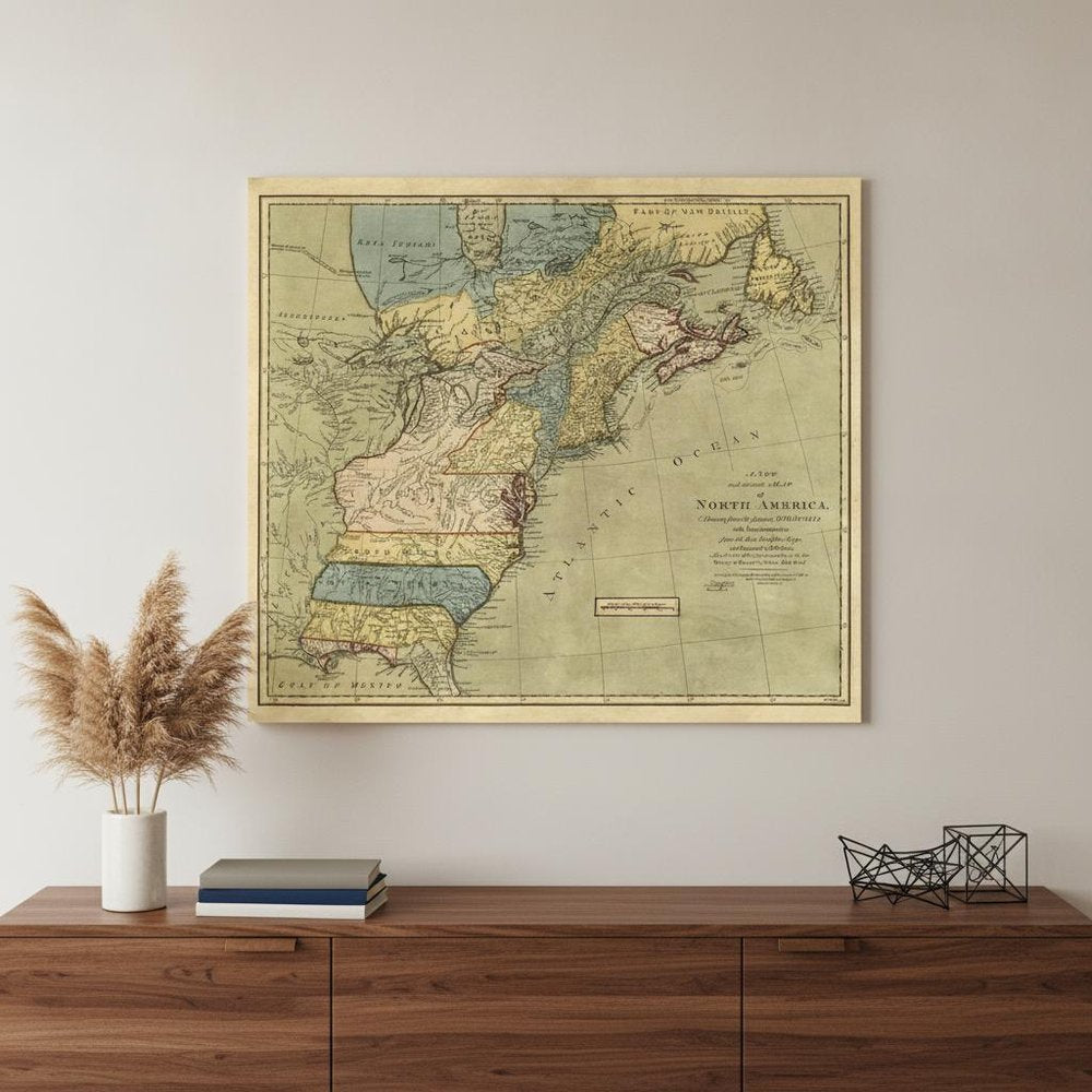 Vintage 1771 Map Of North America Unframed Print Wall Art HomeRoots