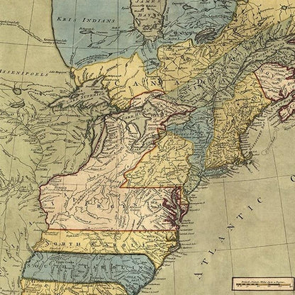 Vintage 1771 Map Of North America Unframed Print Wall Art HomeRoots