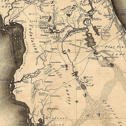 24" X 28" C1823 Early Map Of Florida  Vintage  Poster Wall Art HomeRoots