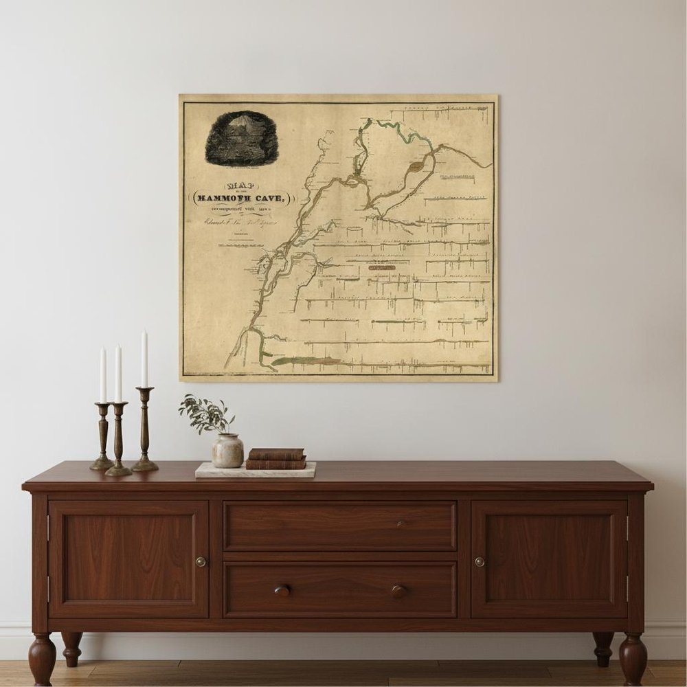 20" X 24" Map Of Kentucky Mammoth Cave Vintage Poster Wall Art — view 11