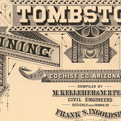 24" X 32" Map Of Tombstone Mining District Vintage Travel Poster Wall Art HomeRoots