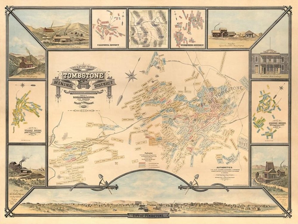 24" X 32" Map Of Tombstone Mining District Vintage Travel Poster Wall Art — view 7