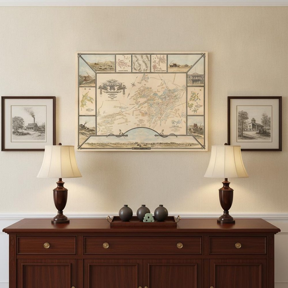 24" X 32" Map Of Tombstone Mining District Vintage Travel Poster Wall Art HomeRoots