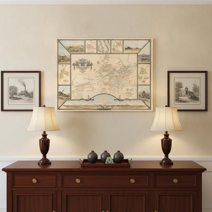 24" X 32" Map Of Tombstone Mining District Vintage Travel Poster Wall Art HomeRoots