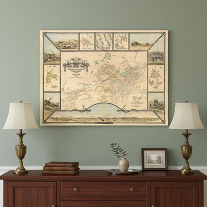 24" X 32" Map Of Tombstone Mining District Vintage Travel Poster Wall Art HomeRoots