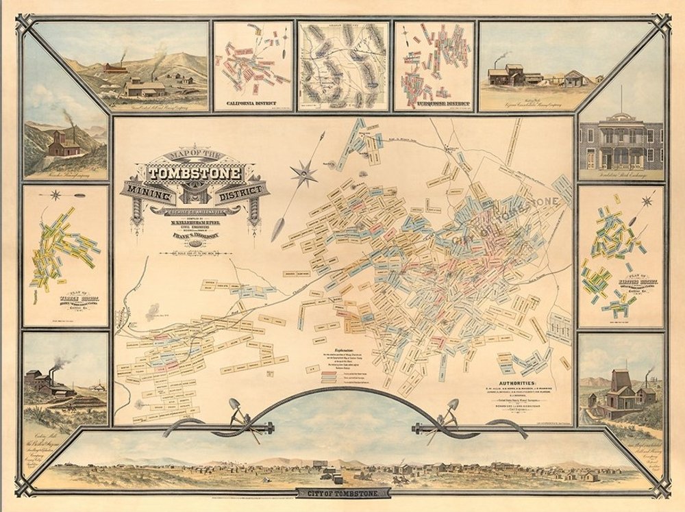 24" X 32" Map Of Tombstone Mining District Vintage Travel Poster Wall Art — view 11