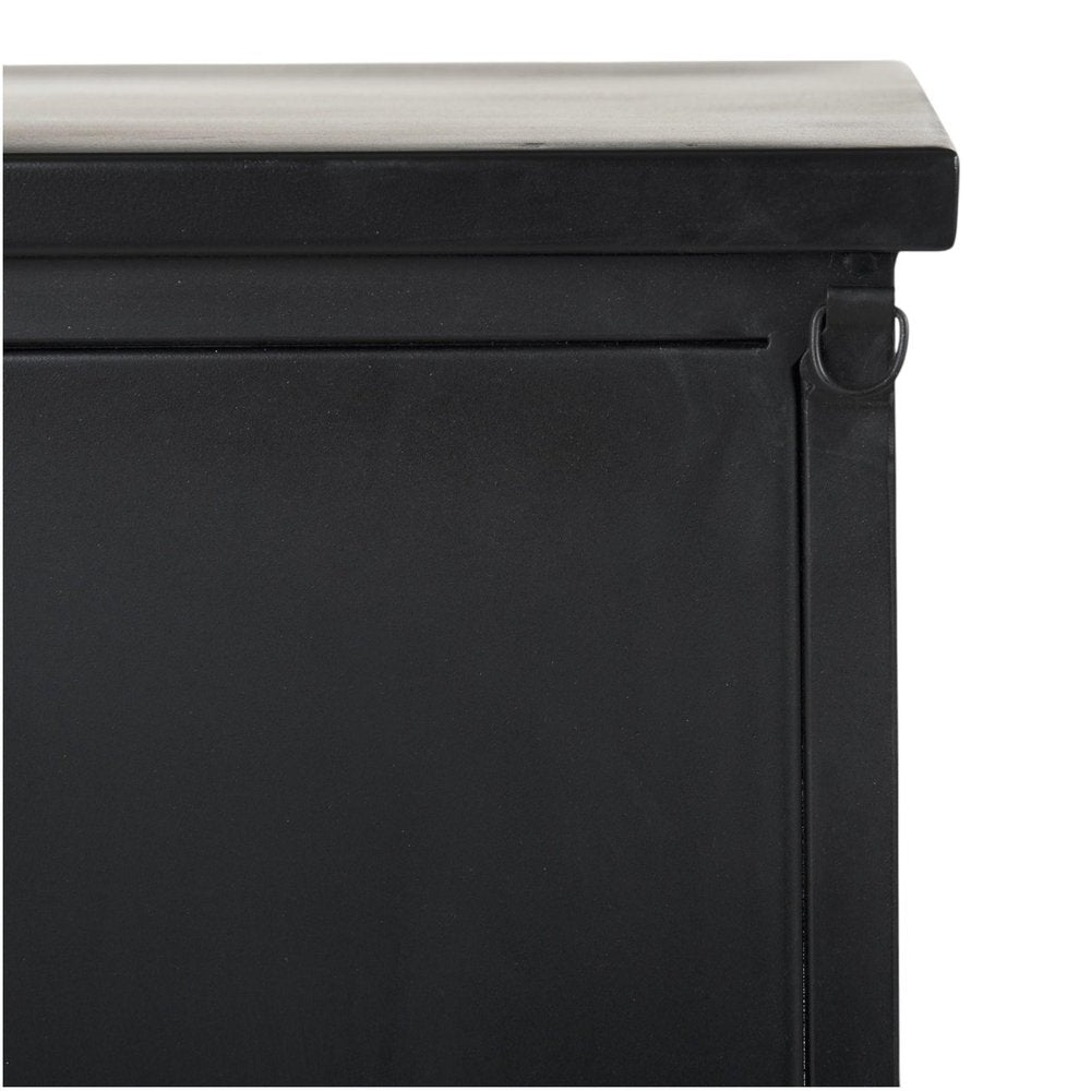 41" Black Iron Sideboard with Two Glass Doors HomeRoots