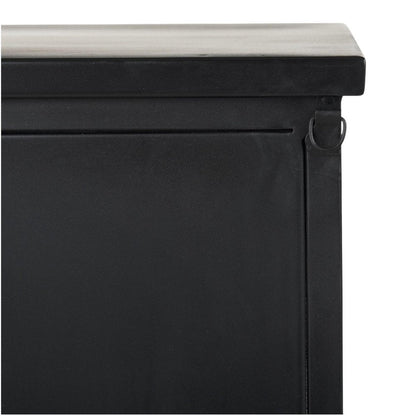 41" Black Iron Sideboard with Two Glass Doors HomeRoots