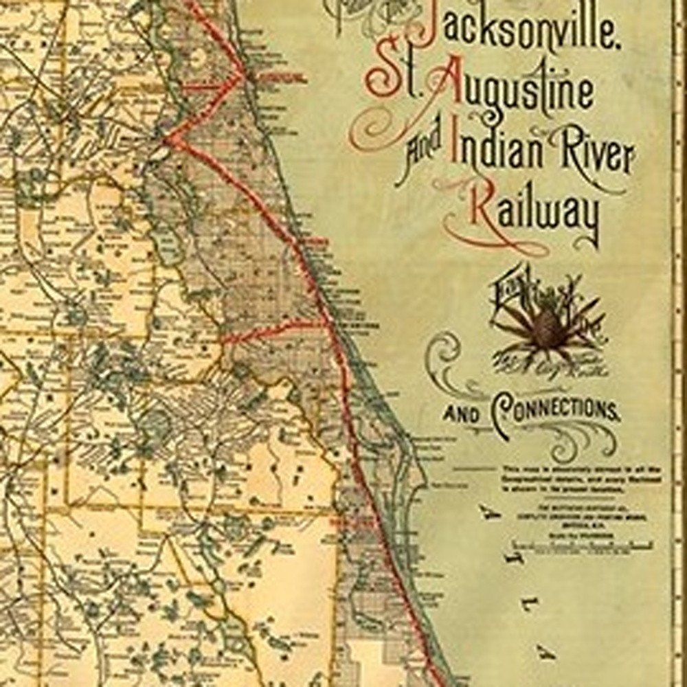 24" X 60" Map Of Jacksonville Florida Vintage Poster Wall Art — view 2