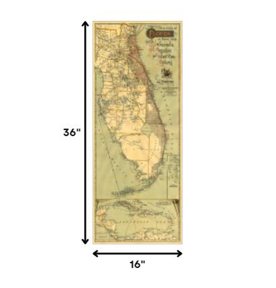 24" X 60" Map Of Jacksonville Florida Vintage Poster Wall Art — view 7