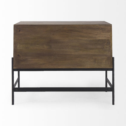 Dark Brown Two Door Cabinet With Metal Legs HomeRoots