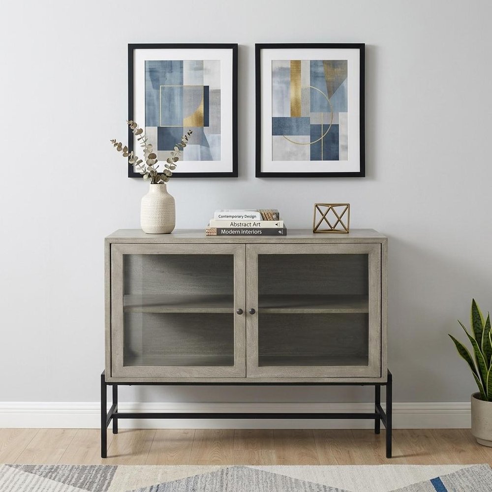 Rustic Dark Brown Two Door Shadowbox Cabinet HomeRoots