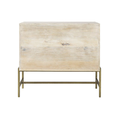 38" Gray Solid Wood Sideboard with Two Glass Doors HomeRoots