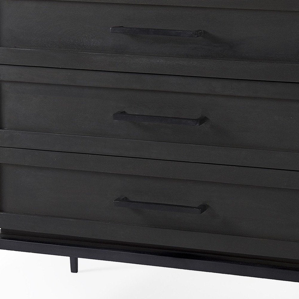 36" Black And White Solid Wood Three Drawer Dresser — view 5