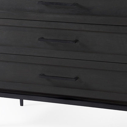 36" Black And White Solid Wood Three Drawer Dresser HomeRoots