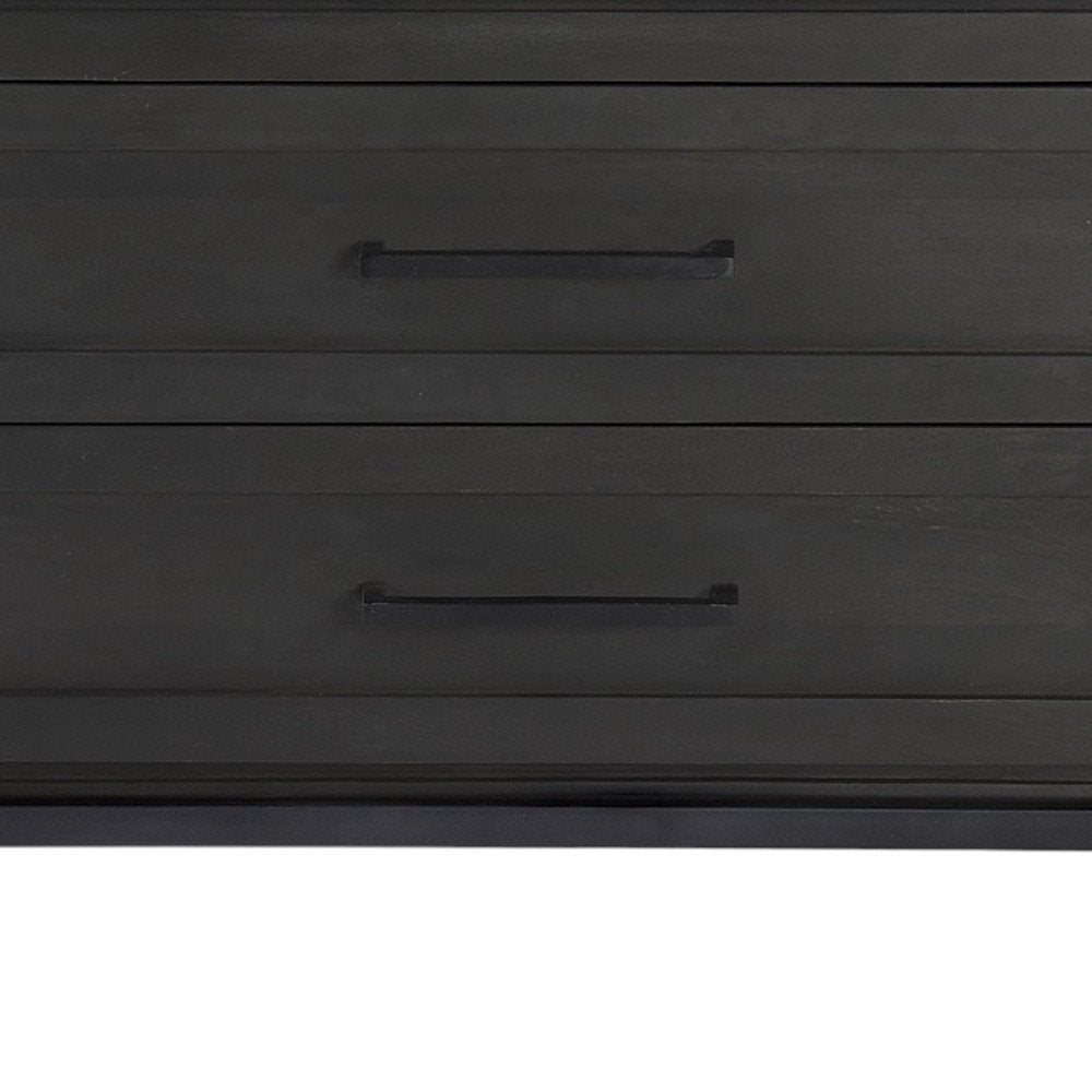 36" Black And White Solid Wood Three Drawer Dresser HomeRoots