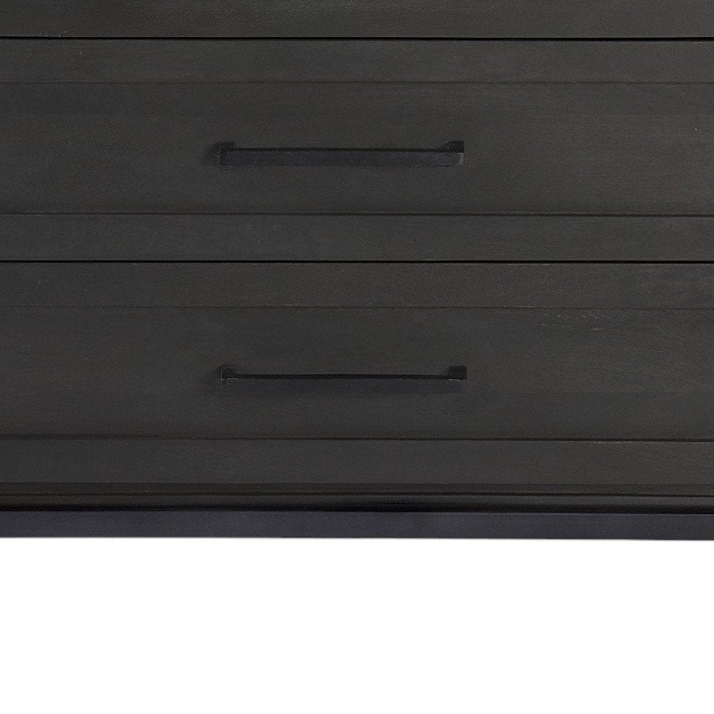 36" Black And White Solid Wood Three Drawer Dresser HomeRoots