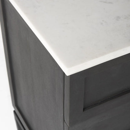 36" Black And White Solid Wood Three Drawer Dresser HomeRoots