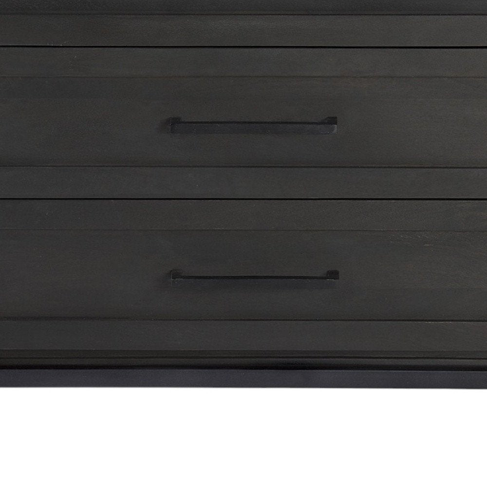 36" Black And White Solid Wood Three Drawer Dresser HomeRoots