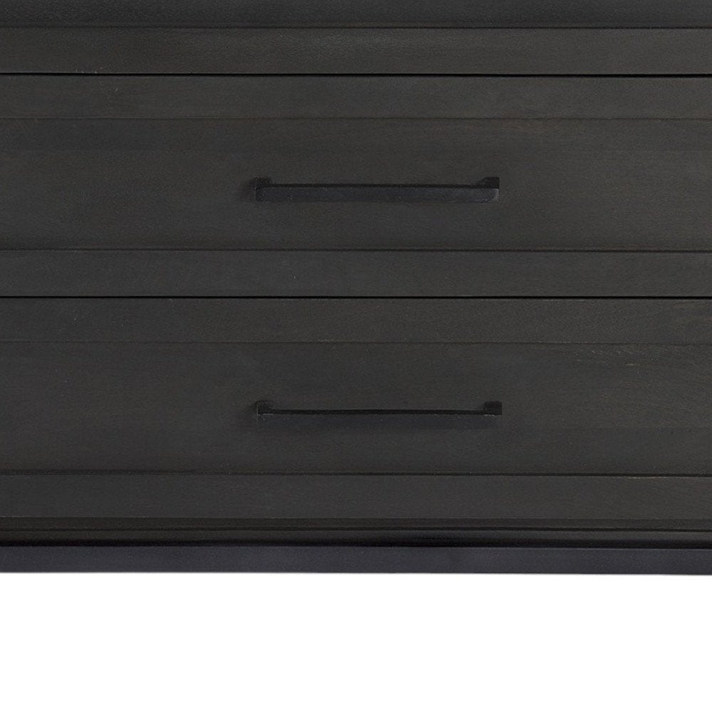 36" Black And White Solid Wood Three Drawer Dresser HomeRoots