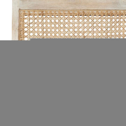 28" Cream and Natural Fabric Distressed Arm Chair HomeRoots