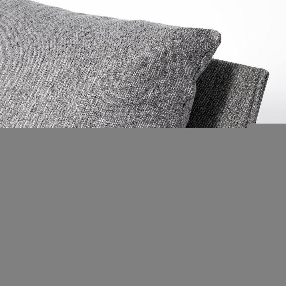 35" Gray and Black Fabric Wingback Chair HomeRoots