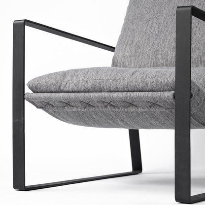 35" Gray and Black Fabric Wingback Chair HomeRoots