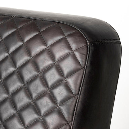 36" Black and Gold Leather Lounge Chair HomeRoots