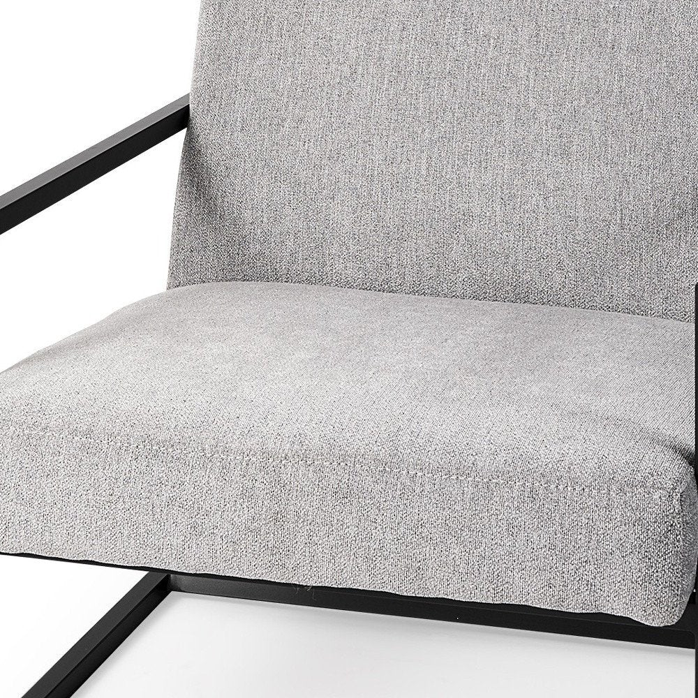 33" Gray and Black Fabric Wingback Chair HomeRoots