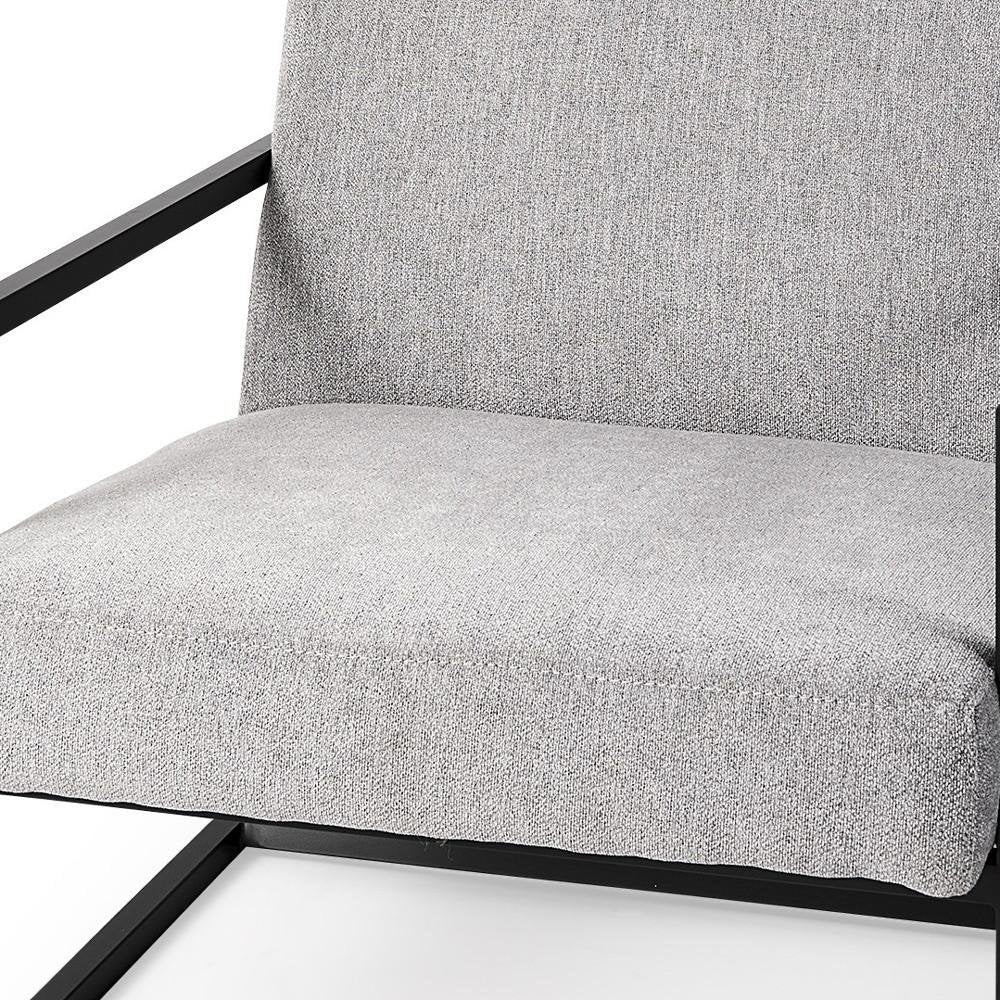 33" Gray and Black Fabric Wingback Chair HomeRoots