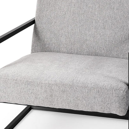 33" Gray and Black Fabric Wingback Chair HomeRoots