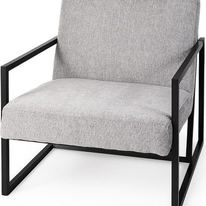 33" Gray and Black Fabric Wingback Chair HomeRoots