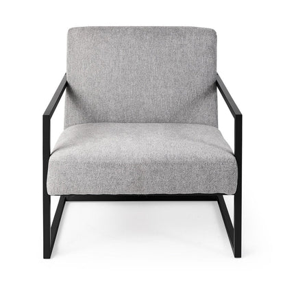 33" Gray and Black Fabric Wingback Chair HomeRoots