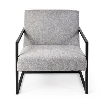 33" Gray and Black Fabric Wingback Chair HomeRoots